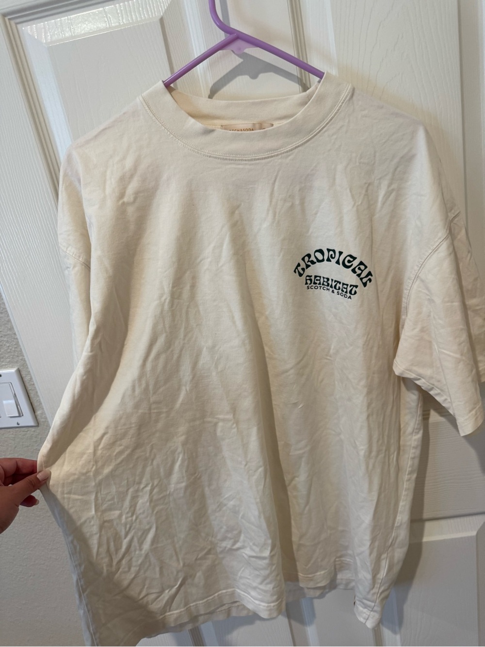 Scotch & Soda Off-White/Natural Crewneck Tee